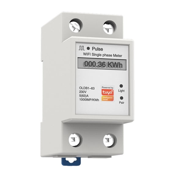 Single Phase Rail Smart Energy Meter Power Consumption Kwh Meter Wattmeter Support Smartlife/Tuya ,Easy to Install