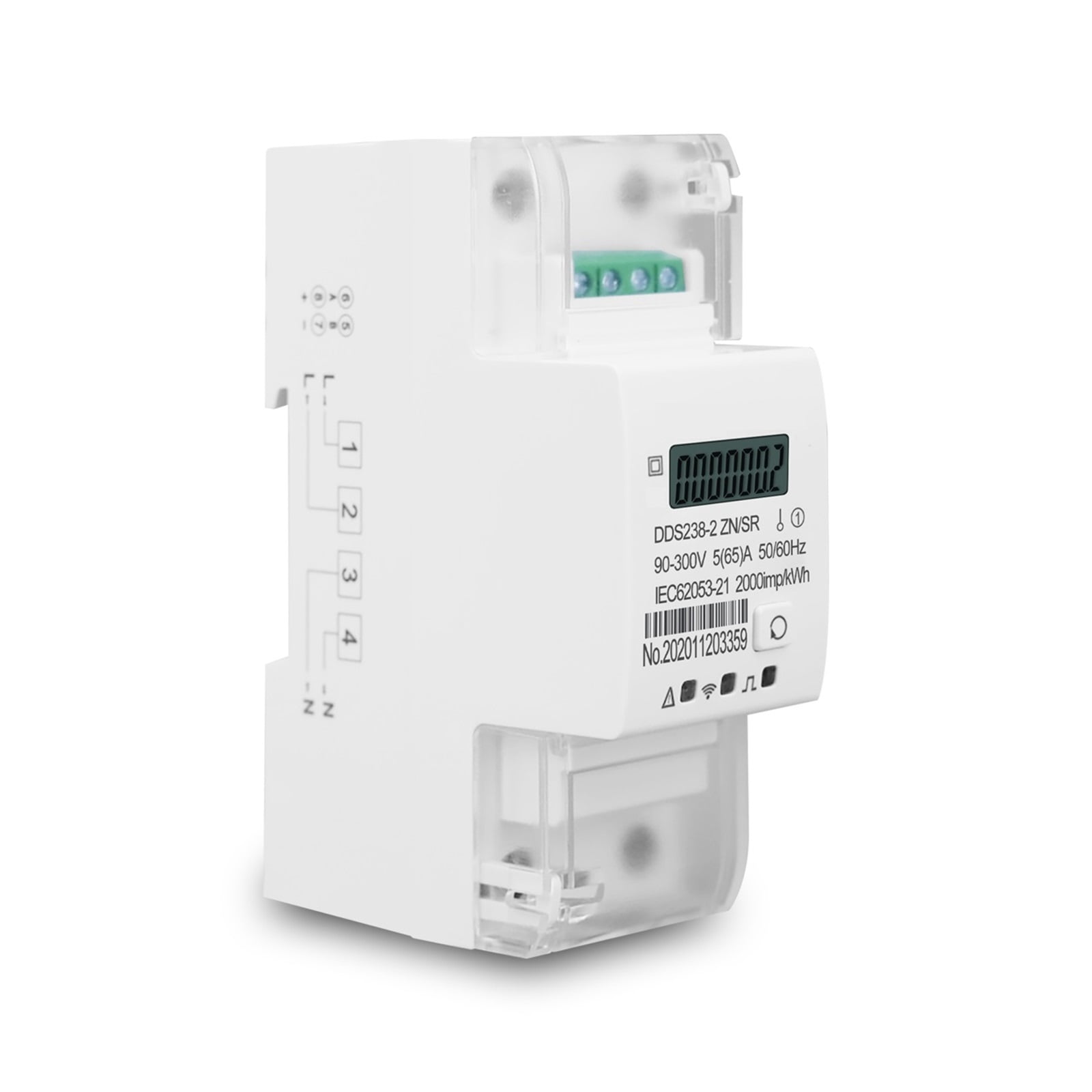 Single Phase Remote Control ON/OFF 65A Multi Function Din Rail Energy Meter 90-300V Kwh Watt Hour Meter Power Consumption Monitor ,Overload Protection