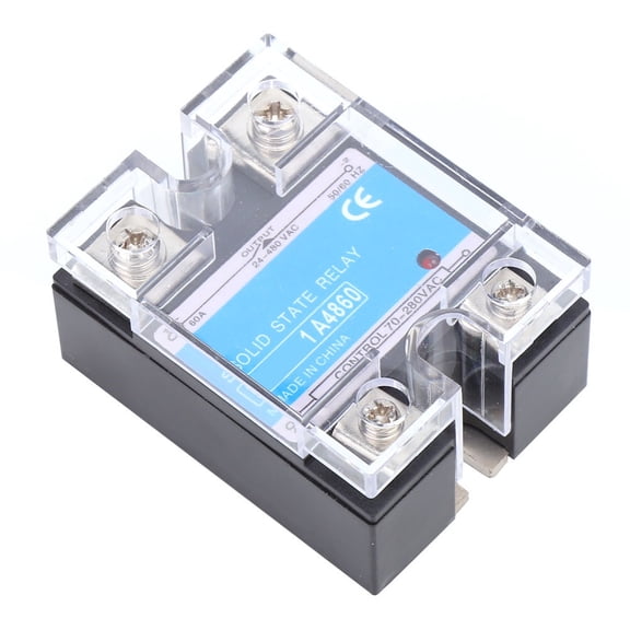 Single Phase Solid State Relay AC Control AC SSR 70-280VAC Input 24-480VAC Load 60 Amp Industrial Switching Relay Core for CNC Machinery Equipment and Home Electrical Systems (60A / 60 Amps)