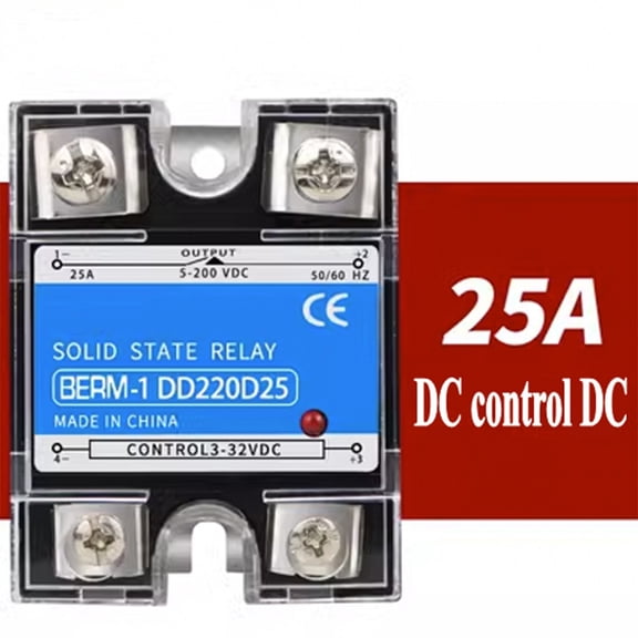 Single Phase Solid State Relay DC-DC 3-32V Control 5-200V Load 10A-100A Photoelectric Isolation Fast Switch Red Copper Terminals For Industrial Automation DD220D Series(DD220D25)