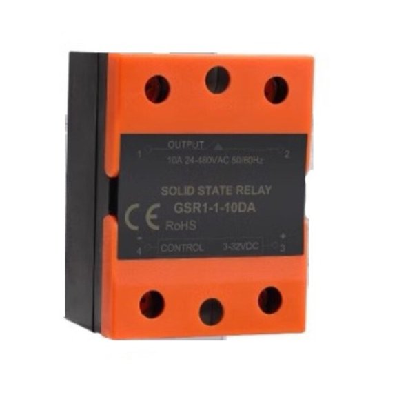 Single Phase Solid State Relay GSR1 10-100A DC Control AC Load for ZERO Cross Switching Flame Retardant Housing for Industrial Motor Automation Heating Systems Black Orange(GSR1-1-10DA)