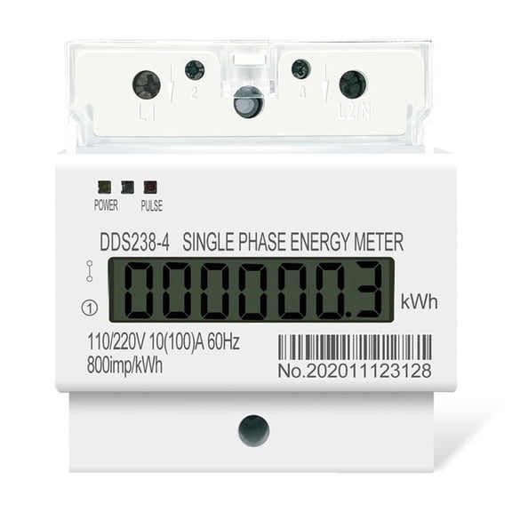 Single Phase Three Wire Din Rail KWH Watt Hour Din-rail Energy Meter LCD Power Consumption Monitor ,Overload Protection