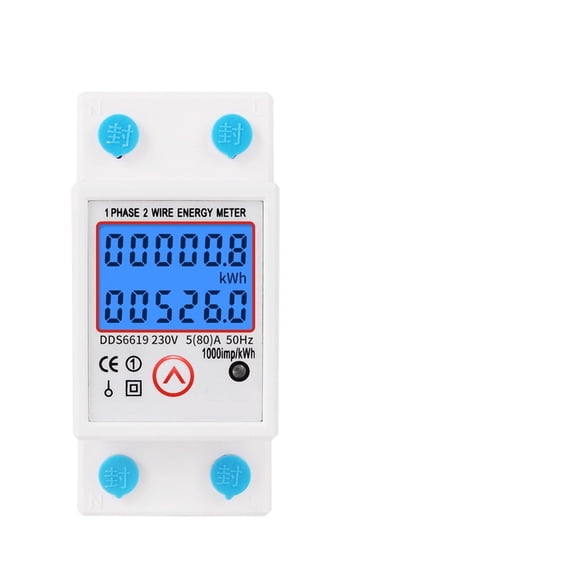 Single Phase Two Wire LCD Digital Display Wattmeter Power Consumption Energy Electric Meter KWh AC 50Hz Electric Din Rail ,Easy to Install