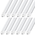 thumbnail image 1 of CNSUNWAY Single Pin Fa8 T8 LED Tube 8ft Dual Row Light Bulbs, 72W 6000K Cool, Ballast Bypass, Frosted Cover, ETL Listed, 4-Pack, 1 of 6