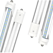 CNSUNWAY 8FT T8 LED Tube Lights, 50W 6000K Cool 5400LM, Single Pin FA8 LED Bulbs Ballast Bypass, Clear Cover, 4-Pack