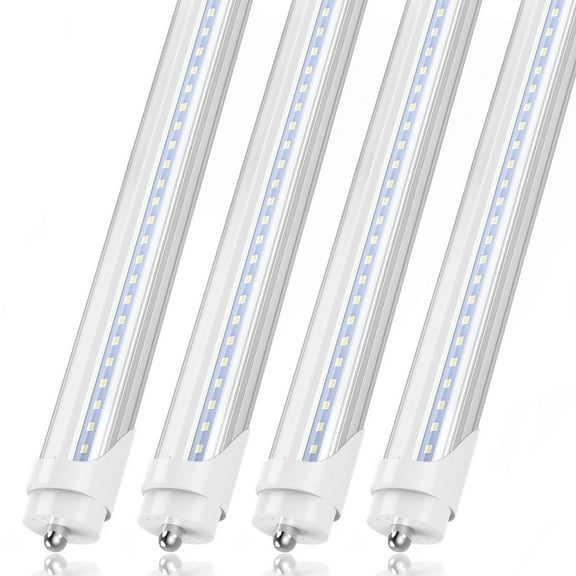 Single Pin T8 LED Tube Light 8ft Fa8 Fluorescent LED Bulbs, 45W 6000K, 4-Pack