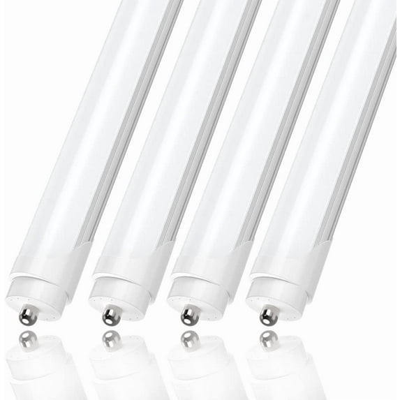 Single Pin T8 LED Tube Light 8ft Fa8 LED Bulbs, 45W 6000K Froted, 4-Pack