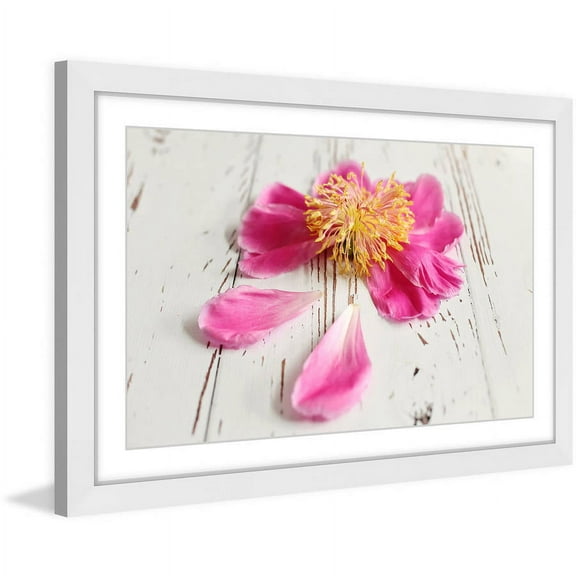 "Single Pink Peony" Framed Painting Art Print