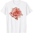 thumbnail image 1 of Single Pink Rose Flower Design For Women, Girls, Teens T-Shirt100% pure cotton white short-sleeved T-shirts for men and women, 1 of 4