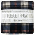 thumbnail image 1 of Single Plaid Color 60”L x 50”W Fleece Throw Blanket for Fall, Winter, Spring, Summer, Men, Women, Children & Pets in Black Plaid, 1 of 7