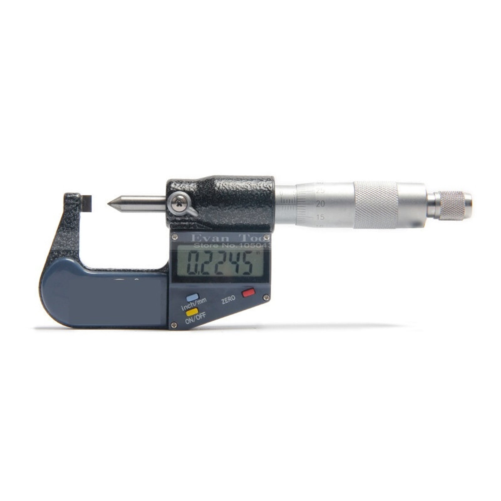 Single Point Digital Micrometer 0-25mm/0.001 Probe 60 Degree Inch/mm Blade Tip Brobe Caliper Mesauring Tools ,Adjustable and Accurate