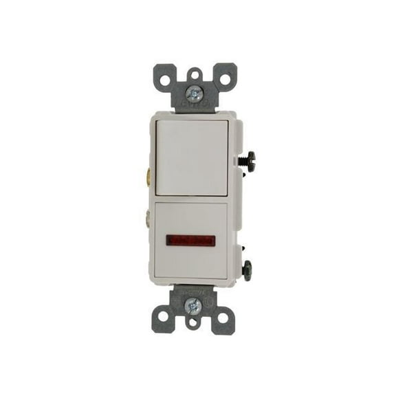 Single-Pole Decora Neon Pilot Combination Switch, Rocker & Receptacle