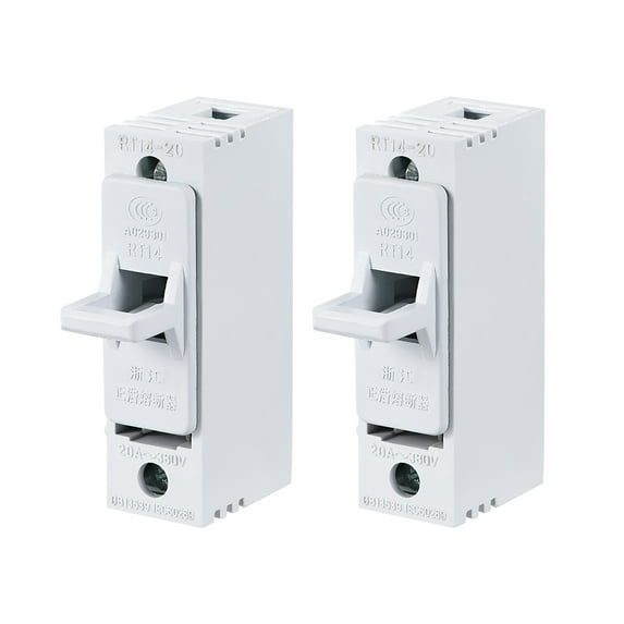 Single Pole Fuse Holder RT14-20 AC 380V 20A Gray 2Pcs for RT14 RT18 R015 Ceramic Fuse