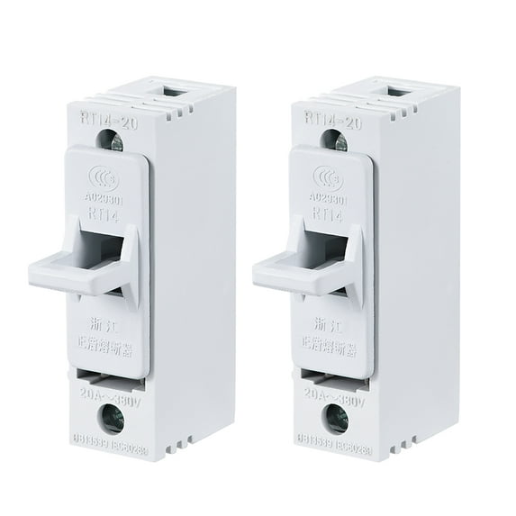Single Pole Fuse Holder RT14-20 AC 380V 20A Gray RT14 RT18 R015 Ceramic Fuse Included 2Pcs