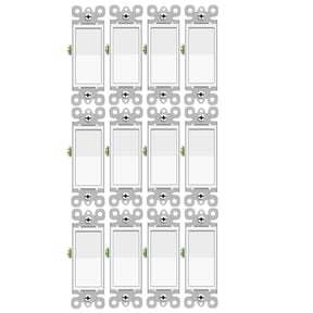 Single Pole Light Switch,NineLeaf 12 Pack 15 Amp Rocker Electrical Light Switch White,SP Paddle Light Switch,120V-277V AC,Residential/Commercial Grade,Home & Office,UL Listed