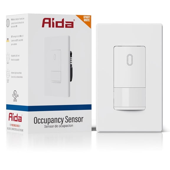 Single Pole Motion Sensor Light Switch w/Neutral Wire - 120 PIR Infrared Activation - CFL/LED/MLV/INC/HAL/Fan Compatible - UL Certified - 1 Pack,Matte White