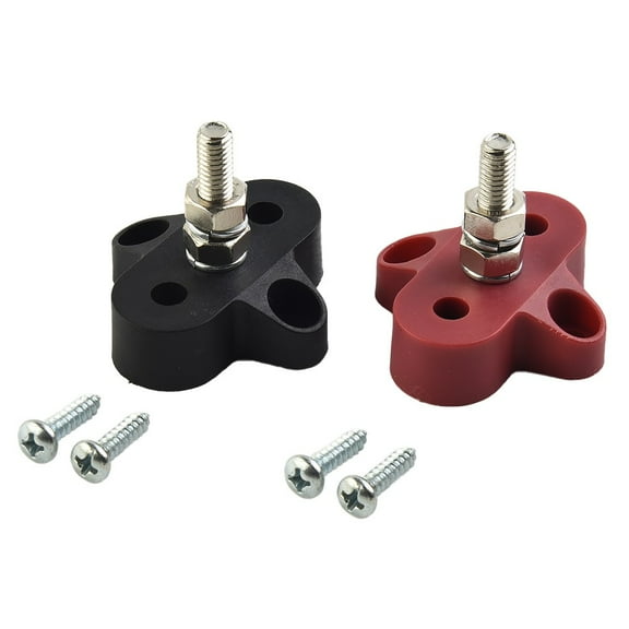 Single Post Terminal Stud Black&red DC48V New Stainless Steel For Car Truck RV