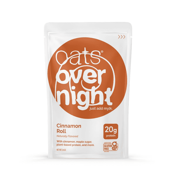 Oats Overnight Single Pouch Cinnamon Roll High Protein Breakfast Shake