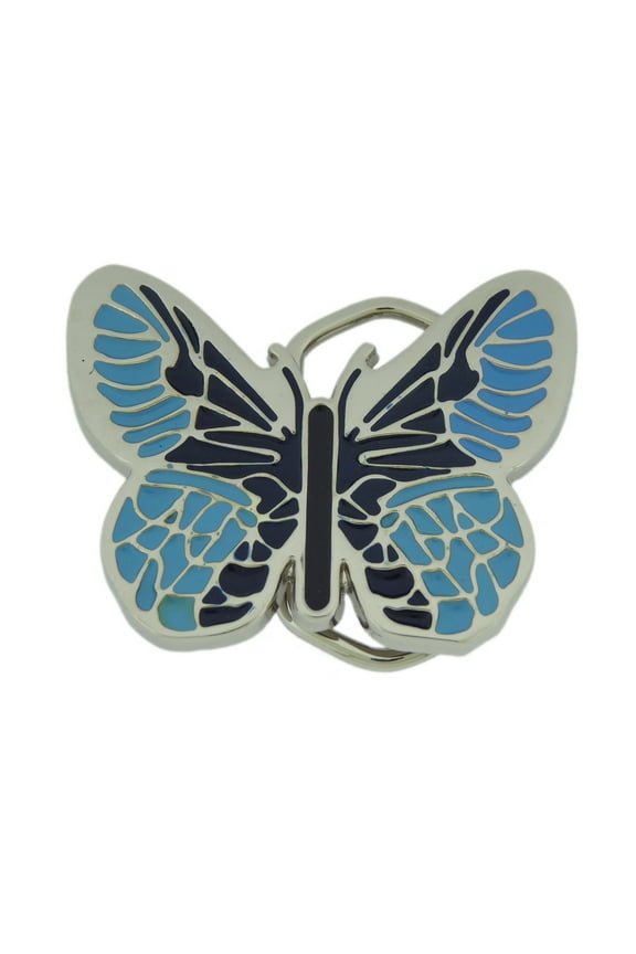 Single Prong Belt Buckle Multicolored Butterfly 1 1/4" (33 mm) Belts Straps Unisex