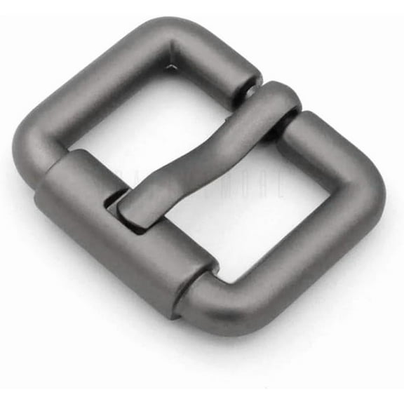 Single Prong Roller Belt Buckles Square Metal Strap Belt Loop Buckle 4 pcs SCRR (1 Inch, Matte Black)