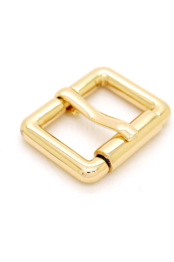 Single Prong Roller Belt Buckles Square Metal Strap Belt Loop Buckle 4 pcs SCRR (3/4 Inch, Gold)