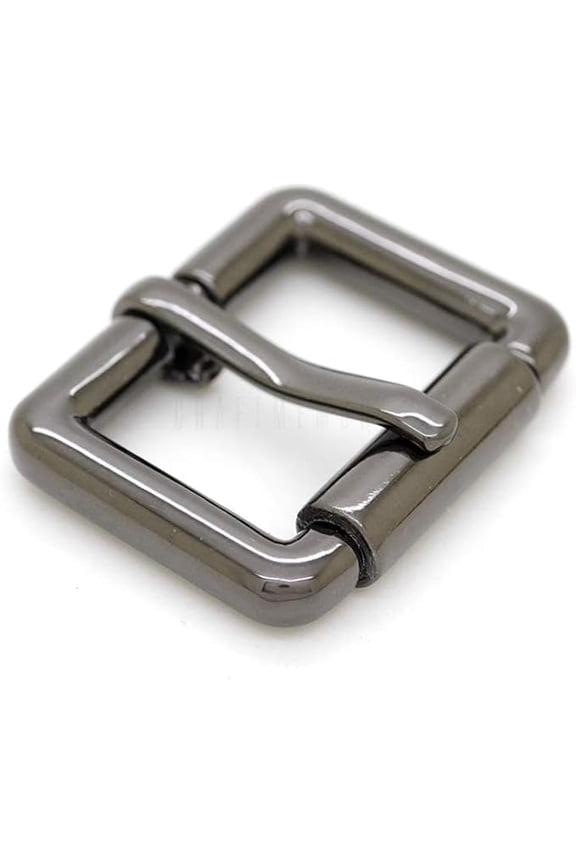 Single Prong Roller Belt Buckles Square Metal Strap Belt Loop Buckle 4 pcs SCRR (3/4 Inch, Gunmetal)
