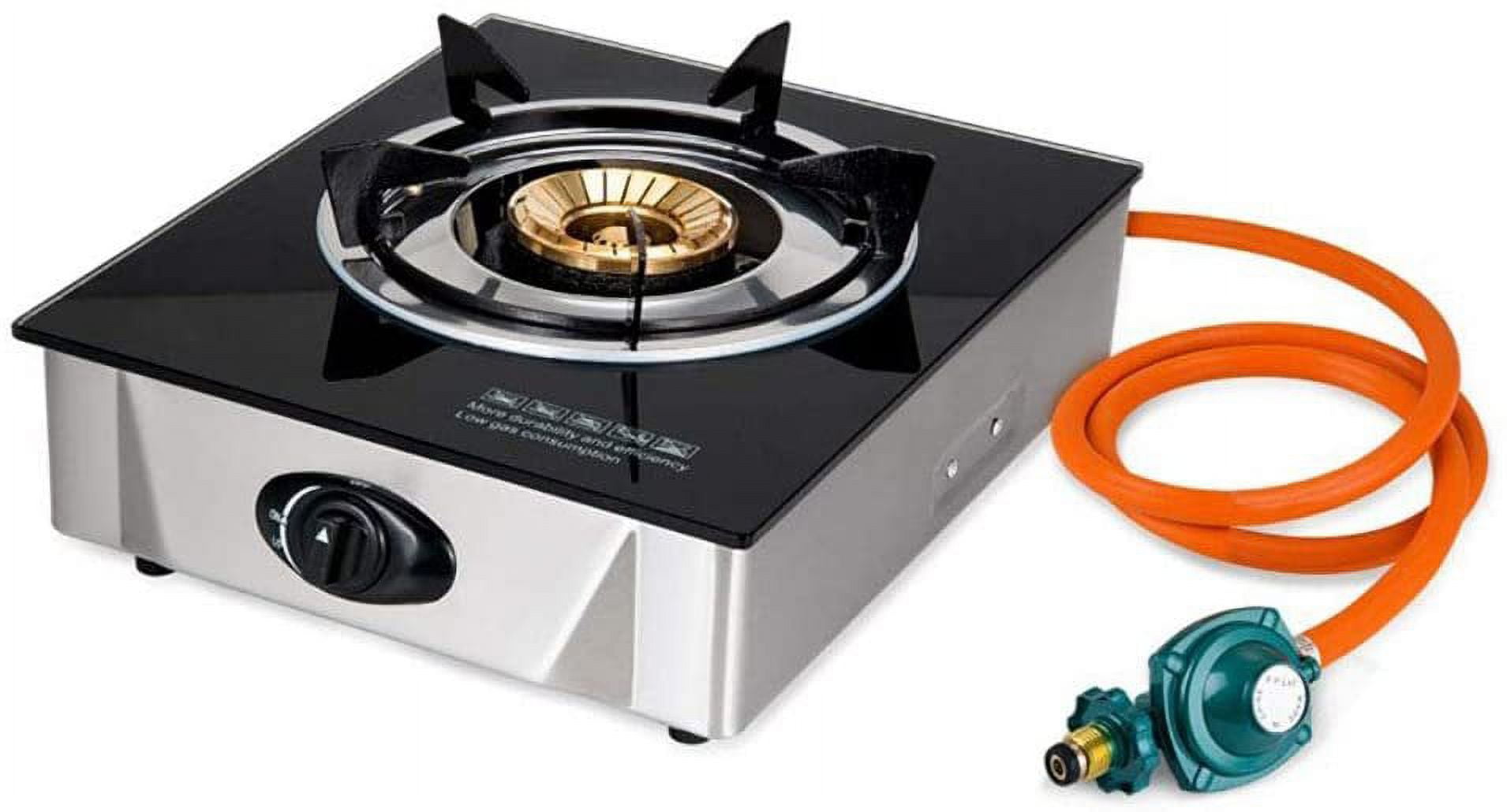 Horynar Propane Stove Single Burner Propane Stove 1 Burner 12000 BTU Dual  Fuel Stove Auto Ignition Propane Burner with CSA Propane Converter / QCC1