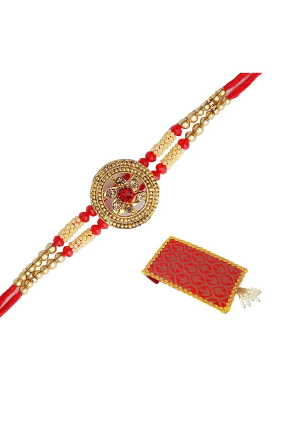 Single Rakhi for Brother Rakhi Thread for Bhai Bhabhi Bhaiya and Bhatiji veera Raksha Bandhan Rakhi Set Dora Bracelet Kalwa with gift Pack in Red Bag for Brother Sister Indian Traditional Festival