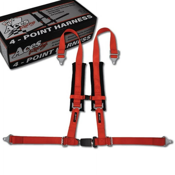 (Single) Red 4 Point Harness with Ez-Buckle