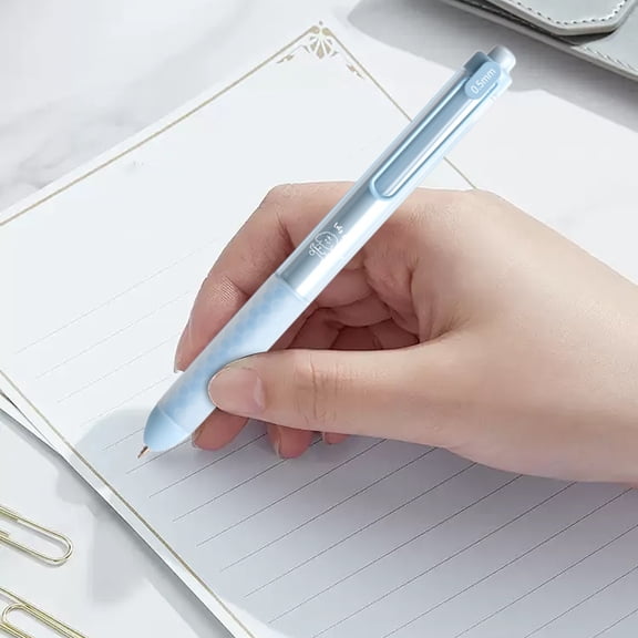 Single Retractable Morandi Tone Colored Gel Pen, Milk Brown Barrel, Aluminum Alloy Clip, Quick Dry Ink