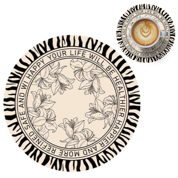 Single Retro Round Drink Coasters, Absorbent Heat‑Resistant Cup Mats For Coffee Tea Mugs, Table Decor Round Placemats For Home Kitchen Countertop