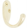thumbnail image 1 of Single Robe Hook, 1-15/16" High, 1-5/8" Projection, Polished Brass by Stone Harbor Hardware, 1 of 3