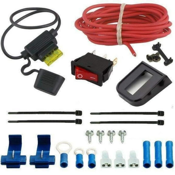 Single Rocker Toggle Switch 12 Volt Electric Radiator Cooling Fan Wire Kit