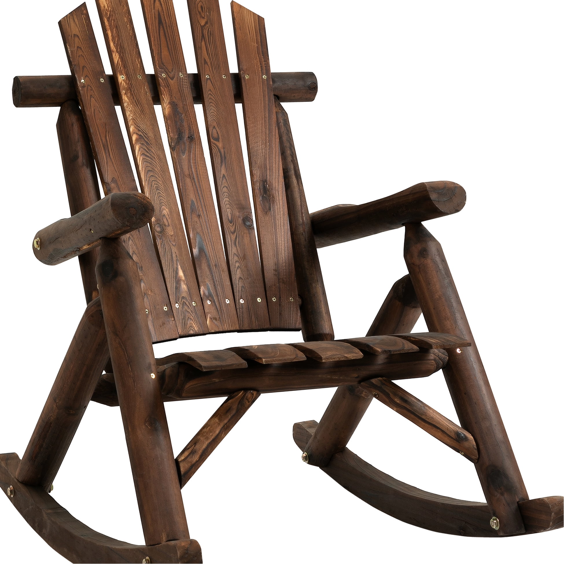 Single Rocking Chair Single Rocking Chair, Rustic Wooden Patio Chair For Indoor, Backyard ...