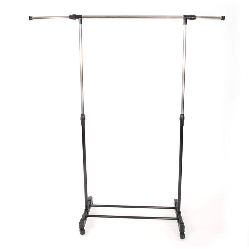 Single Rod Adjustable Telescopic Coat Rack Simple Assembly Bedroom Movable Garment Hanger