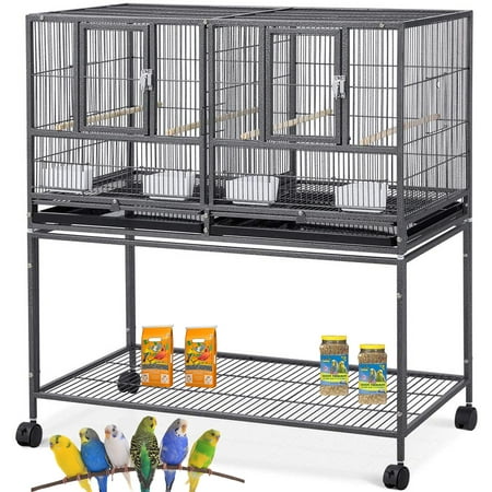 Single Rolling Wide Bird Cage Divided Breeder Breeding Cage