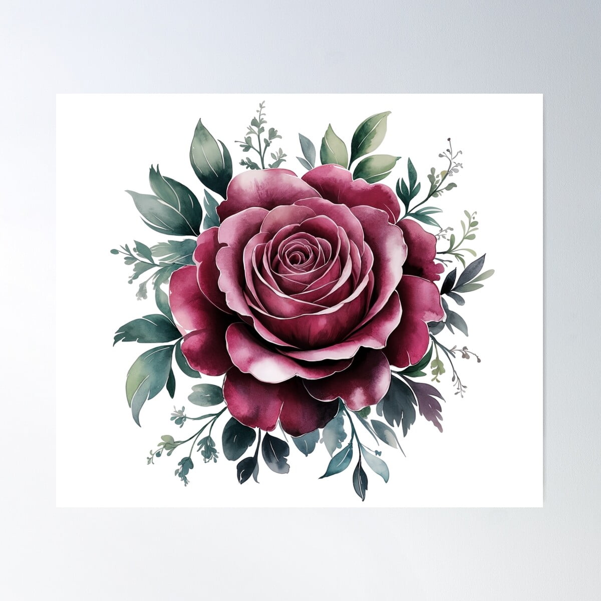 Single Rose – Elegant Floral Design Poster Wall Art, Modern Wall Decor ...