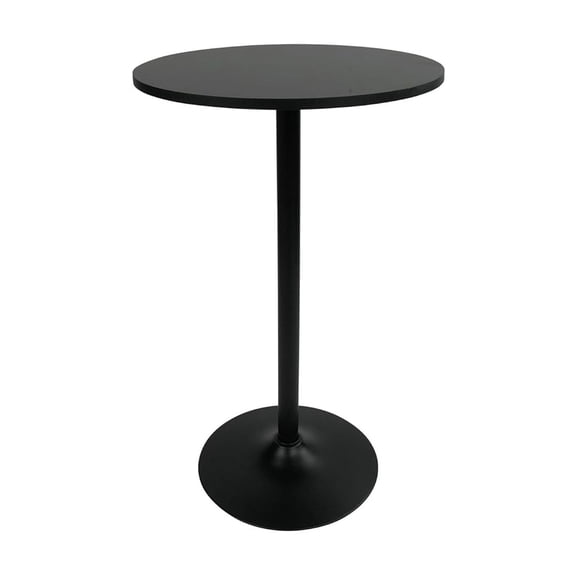 Single Round Cocktail Bar, Pub, and Bistro High Top Table with Black Top and Base