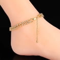 thumbnail image 1 of Single Row Diamond Cuban Link Chain Zircon Anklet, 1 of 2