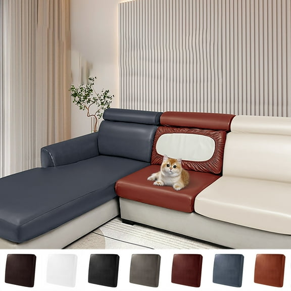 Single Seat Sofa Set *1 Piece Hokway Pu Leather Couch Cushion Slipcover Stretch Couch Covers Slipcovers Sets Furniture Protector Sofa Cover