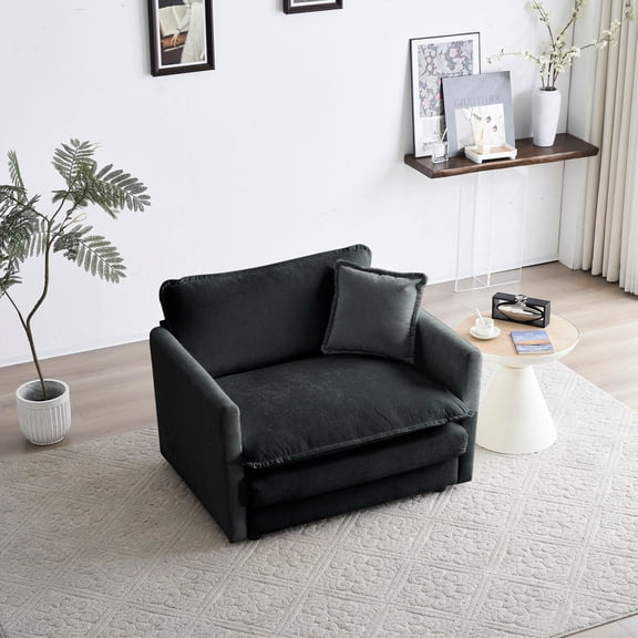 Single Seat Sofa Upholstered in Chenille / Comfortable for Long - Term Sitting