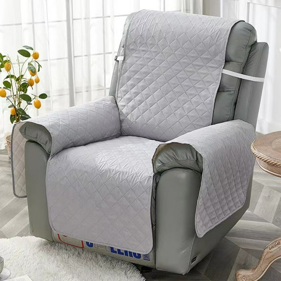 Single Seater Quilted Recliner Sofa Cover, Anti-Slip Removable Reclining Armchair Protector, All Seasons Full Coverage Pet-Friendly Recliner Mat