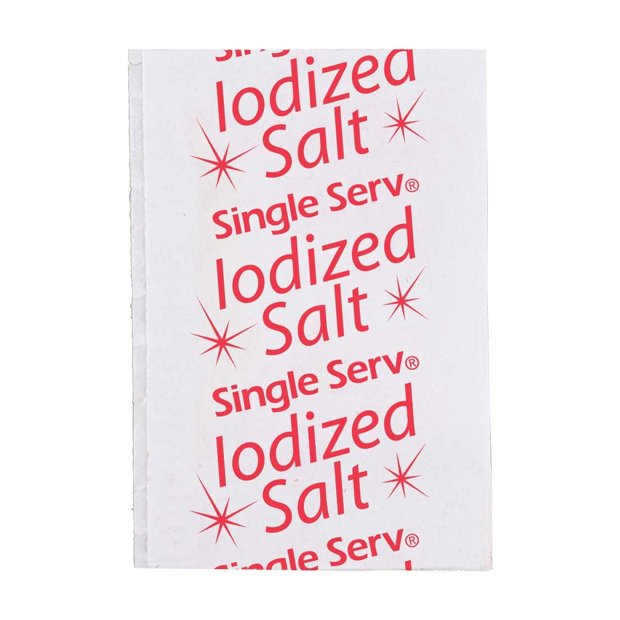 Single Serv Flat Iodized Salt Packet, 0.6 Gram -- 6000 per case.