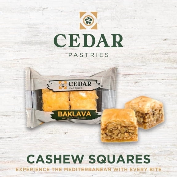 Single Serve Cashew Baklava 2-Pack, Case of 12 | Premium Mediterranean Dessert