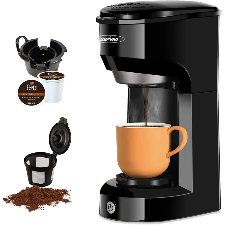 SK6872 Single Serve Coffee Brewer K-Cup Pods Compatible & Ground Coffee,Compact  Coffee Maker - AliExpress
