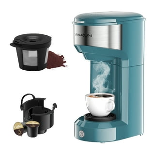 Single Serve Coffee Maker, with Reusable Ground Basket and Pod Holder, Easy  to Use and Clean, One Cup Coffee Maker with Bold Brew, Descaling Reminder