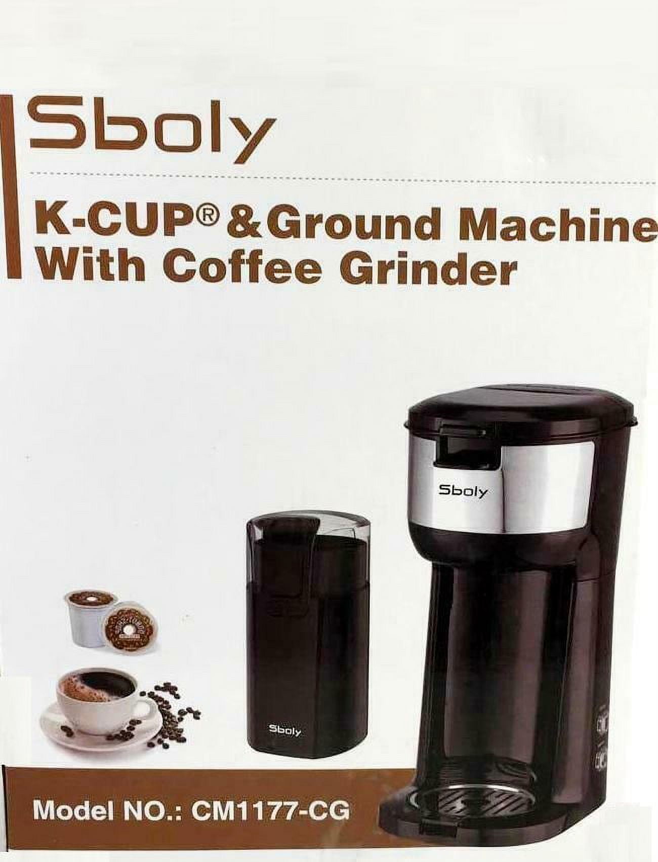 Sboly SYCM1177B Single Service Coffee Maker K-Cup Brewer Pod & Ground  Percolators