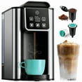 thumbnail image 1 of Single Serve Coffee Maker, Hot And Iced Coffee Machine For Ground Coffee, 6 To 14 Oz Brew Sizes, With 50 Oz Large Water Tank, Removable Drip Tray, Stainless Steel., 1 of 6