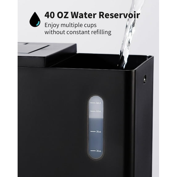 Single Serve Coffee Maker – Hot & Iced, K Cup & Ground Compatible, Reusable Pod Filter, 6–16oz Brew Sizes, 40oz Water Tank, Easy-to-Use, Black