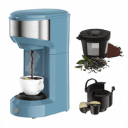 Single Serve Coffee Maker for K Pod, 2-in-1 Coffee Maker Single Serve & Ground Coffee Brewer, Quick Brew 6 to 14oz Brew